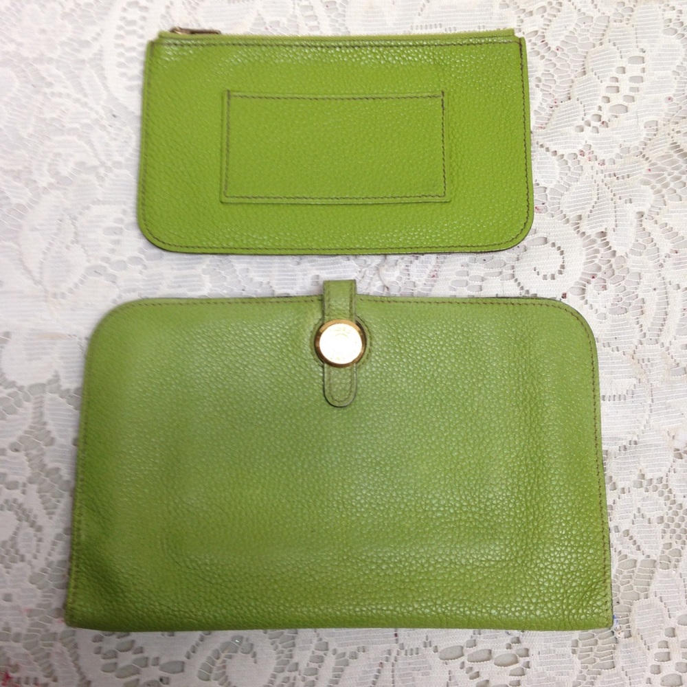 Hermes Logos GM Togo Leather Wallet and Coin Purse